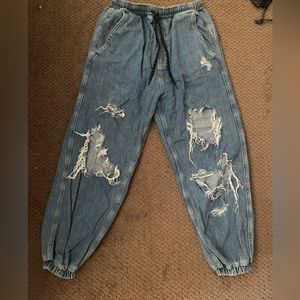 Free People ripped Jean jogger